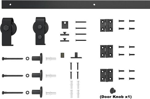 30 in. x 80 in. 2 Panel White Bi-Fold Barn Door with Sliding Hardware Kit in Saudi Arabia