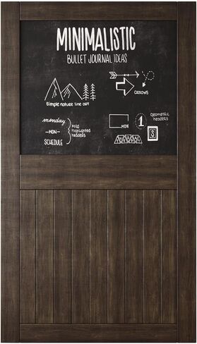 Ebony 36x84 in. Sliding Barn Door, Half Chalkboard Design,Assembly Required, Finished Barn Door Only, Interior Use in Saudi Arabia
