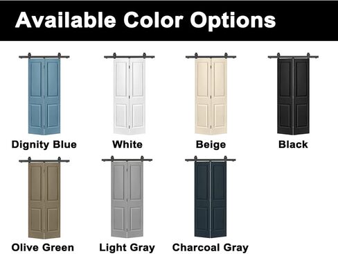 30 in. x 80 in. 2 Panel White Bi-Fold Barn Door with Sliding Hardware Kit in Saudi Arabia