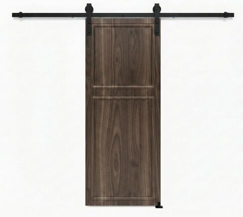 60in.X84 in. 3/4 inch Thickness 2-Panel Walnut Color Finished MDF Sliding Door with Barn Door Hardware. in Saudi Arabia