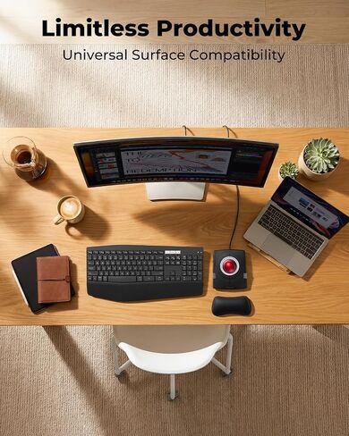 Wired Ergonomic Trackball Mouse, 55mm for Large Hands, Ambidextrous Design in Saudi Arabia