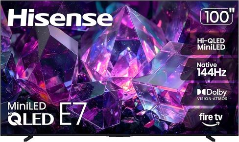 Hisense 75" E7 Cinema Series Hi-QLED Mini-LED 4K UHD Smart Fire TV (75E7SF, 2026 NEW) - Native 144Hz, AI Picture, Dolby Vision IQ · Atmos, FALD, HDR10+ Adaptive, MEMC, Alexa+ in Saudi Arabia