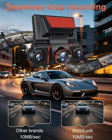 4K+1080P*3 FHD Dash Cam Front and Rear, 360° Car Camera, 5.8GHz WiFi 20MB/s in Kuwait