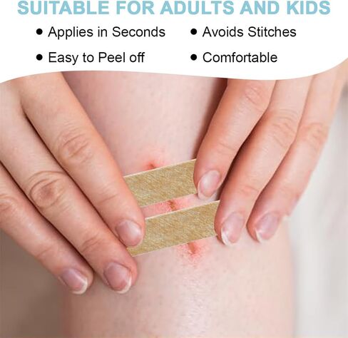 Wound Closure Strips 24 Steri Skin Closures Strip Breathable Sutures Bandage Stitch-Free Wound Repair, 12x100mm in Saudi Arabia