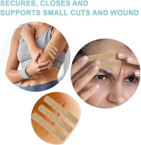 Wound Closure Strips 24 Steri Skin Closures Strip Breathable Sutures Bandage Stitch-Free Wound Repair, 12x100mm in Saudi Arabia