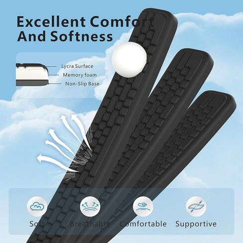 MEKASS Keyboard Wrist Rest, Ergonomic Wrist Pad, Soft Memory Foam Keyboard Hand Rest with Non-Slip Base, Easy Typing, Pain Relief, Comfort Support for Office Work Gaming Computer Accessories (Black) in Saudi Arabia