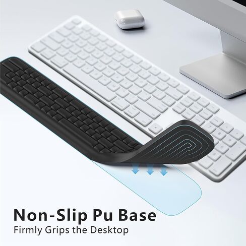 MEKASS Keyboard Wrist Rest, Ergonomic Wrist Pad, Soft Memory Foam Keyboard Hand Rest with Non-Slip Base, Easy Typing, Pain Relief, Comfort Support for Office Work Gaming Computer Accessories (Black) in Saudi Arabia