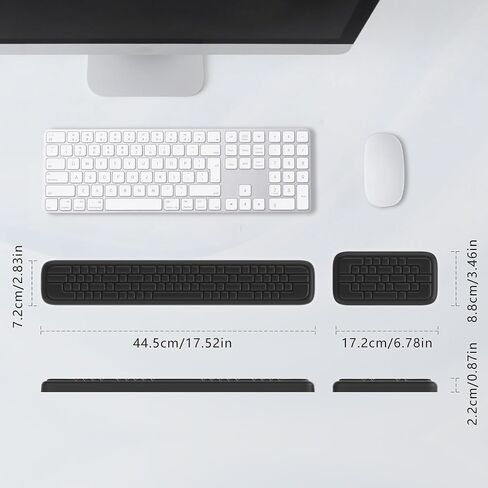 MEKASS Keyboard Wrist Rest, Ergonomic Wrist Pad, Soft Memory Foam Keyboard Hand Rest with Non-Slip Base, Easy Typing, Pain Relief, Comfort Support for Office Work Gaming Computer Accessories (Black) in Saudi Arabia