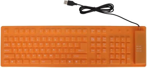 Foldable Silicone Keyboard - 109 Keys USB Wired Water Proof Full Sealing Design for Silent Typing, Portable Travel Computer Keyboard(Green) in Saudi Arabia