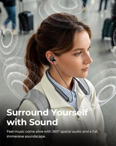 truefree F3 Neckband Headpones, Active Noise Cancelling Wireless Earbuds in Saudi Arabia