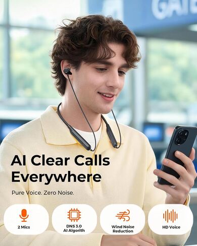 truefree F3 Neckband Headpones, Active Noise Cancelling Wireless Earbuds in Saudi Arabia