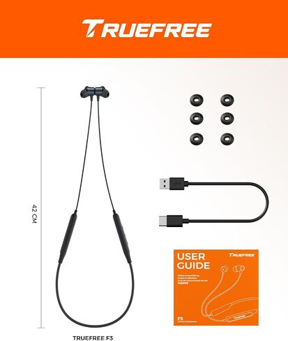 truefree F3 Neckband Headpones, Active Noise Cancelling Wireless Earbuds in Saudi Arabia