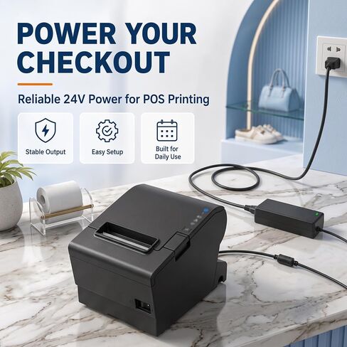 24V Universal Power Adapter Compatible with Epson PS-180 PS-170 PS-150 PSA242 C32C825343 M159A M159B M235A M129C TM-T88II TM Series T88III POS Printer in Kuwait