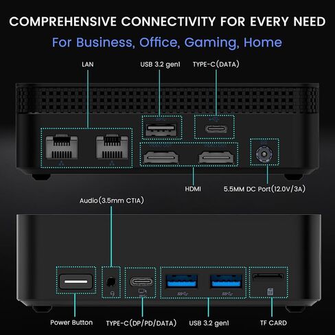 Mini PC Intel N100(Up to 3.4GHz) Mini Computers 16GB RAM 1TB M.2 SSD in Saudi Arabia