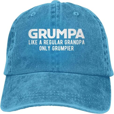 Grumpa Like Regular Grandpa Hat Distressed Cotton Washed Baseball Cap Black Novetly Denim Hats Unisex Adjustable in Kuwait