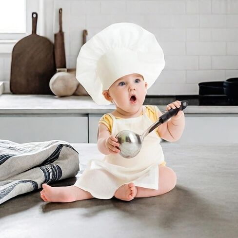 2Pcs/Set Baby Chef Outfit, Cute Soft Toddler Chef Hat and Apron for Photoshoots and Dress-Up of 3-12 Months Kids Male &1 in Saudi Arabia