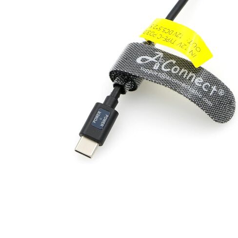 كابل طاقة 12 فولت PD USB C نوع C إلى تيار مستمر 5.5 × 2.5 مم كابل ملفوف بزاوية قائمة ذكر مع مؤشر طاقة لشاشات KiPRO LCD وكاميرا Blackmagic BMCC وشاشة مساعدة الفيديو in Saudi Arabia