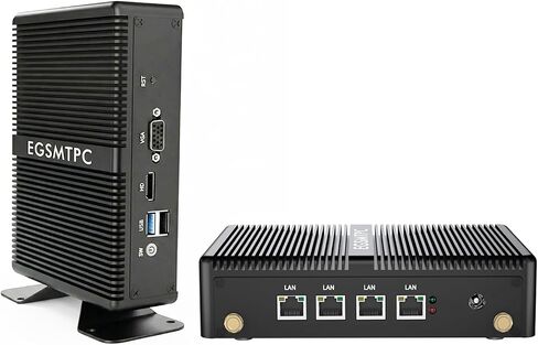 Firewall Mini PC Router J5005, 4-Port 2.5GbE LAN, Fanless OPNsense Appliance, AES-NI, HD, DB9 RS232 COM, 4GB RAM, 64GB SSD in Kuwait