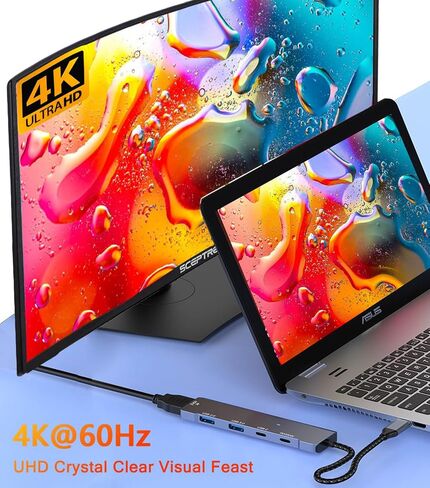 VIENON USB C Hub, USB C to HDMI Adapter 4K@60Hz, USB Type C Adapter Dongle with 100W PD, 5Gb USB-A &C Ports, Docking Station Compatible for MacBook Pro, XPS, Switch, Steam Deck in Saudi Arabia