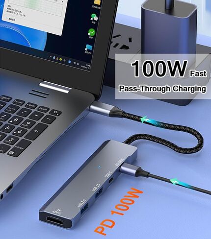 VIENON USB C Hub, USB C to HDMI Adapter 4K@60Hz, USB Type C Adapter Dongle with 100W PD, 5Gb USB-A &C Ports, Docking Station Compatible for MacBook Pro, XPS, Switch, Steam Deck in Saudi Arabia