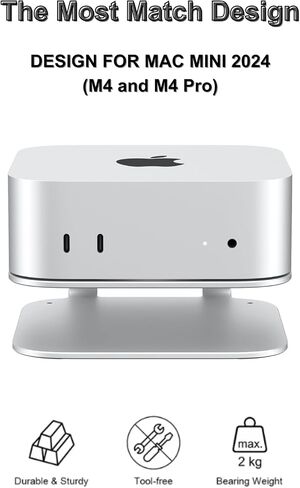 حامل VESA لجهاز Mac mini M4 مع سلال تخزين - دعامة تثبيت على الحائط والشاشة، تصميم مضاد للخدش وغير قابل للانزلاق، وصول كامل للمنافذ، متوافق مع VESA 75x75 مم و100x100 مم، وليس لـ M1/M2 in Kuwait