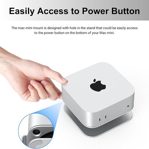 حامل VESA لجهاز Mac mini M4 مع سلال تخزين - دعامة تثبيت على الحائط والشاشة، تصميم مضاد للخدش وغير قابل للانزلاق، وصول كامل للمنافذ، متوافق مع VESA 75x75 مم و100x100 مم، وليس لـ M1/M2 in Kuwait