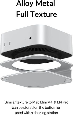 حامل VESA لجهاز Mac mini M4 مع سلال تخزين - دعامة تثبيت على الحائط والشاشة، تصميم مضاد للخدش وغير قابل للانزلاق، وصول كامل للمنافذ، متوافق مع VESA 75x75 مم و100x100 مم، وليس لـ M1/M2 in Kuwait