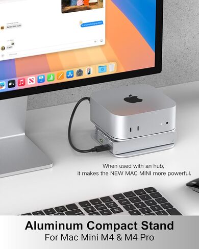 حامل VESA لجهاز Mac mini M4 مع سلال تخزين - دعامة تثبيت على الحائط والشاشة، تصميم مضاد للخدش وغير قابل للانزلاق، وصول كامل للمنافذ، متوافق مع VESA 75x75 مم و100x100 مم، وليس لـ M1/M2 in Kuwait