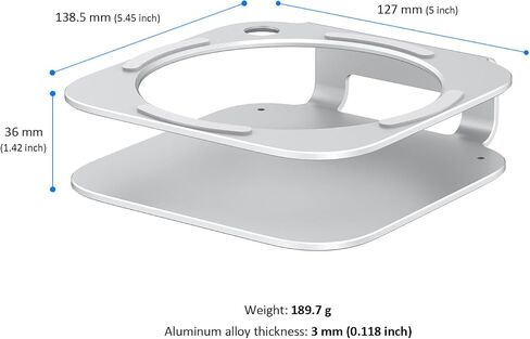 حامل VESA لجهاز Mac mini M4 مع سلال تخزين - دعامة تثبيت على الحائط والشاشة، تصميم مضاد للخدش وغير قابل للانزلاق، وصول كامل للمنافذ، متوافق مع VESA 75x75 مم و100x100 مم، وليس لـ M1/M2 in Kuwait