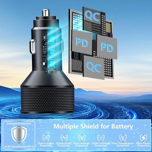 Stuffcool Car Charger USB C, 4Port 90W 2USB-C & 2USB-A Car Power Adapter in Saudi Arabia