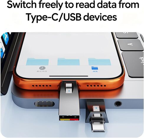 Alloy USB a and Type C Double Interfaced Memory Card Reader for Fast Speed Data Transfer USB C Card Reader a and Type for Phone Memory in Saudi Arabia