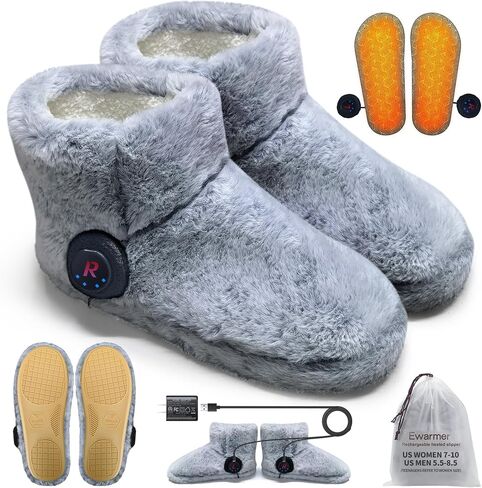 Heated Slippers Boots for Women Men, Rechargeable Socks Booties Foot Warmer in Saudi Arabia