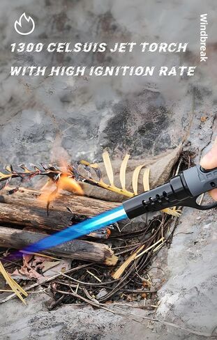 Ambrogio.L Jet Torch Lighters,2 Pack,Windproof Butane Torch Lighter,Refillable Gas Torch for Camping,Grill BBQ Fireplaces Candles (Empty) in Saudi Arabia