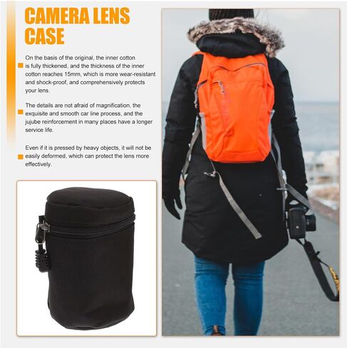Gadpiparty Professional Camera Lens Bag, Portable Protection, Zipper Design in Kuwait