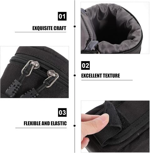 Portable Lens Bag with Smooth Zipper for DSLR Travel Packing in Kuwait