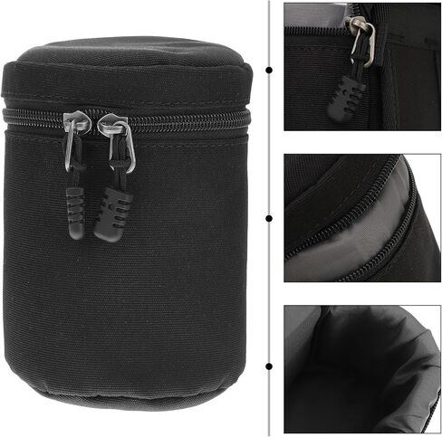 Camera Lens Case Portable Storage Bag with Smooth Zipper for Travel in Kuwait