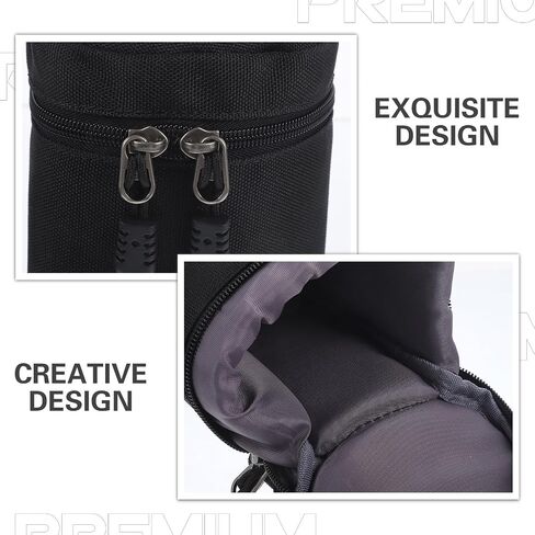Vaguelly Camera Lens Storage Bag, Padded Zipper Case for Outdoor Shoots in Kuwait