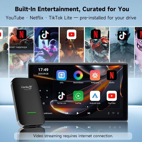 Carlinkit 4.0 Pro Wireless CarPlay Adapter with Built-in Video App, USB-A/C in Saudi Arabia