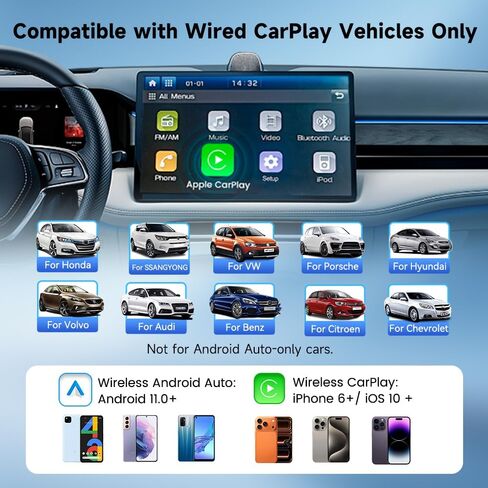 Carlinkit 4.0 Pro Wireless CarPlay Adapter with Built-in Video App, USB-A/C in Saudi Arabia