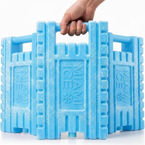 Miami Ice Reusable XL Cooler Ice Pack (12"x9") | Replaces 7 lbs of Ice, Stays Cold 24–48 Hours, BPA-Free, Built-in Handle, Large Frozen Ice Packs for Cooler in Saudi Arabia