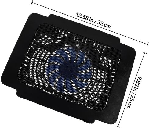 Laptop Cooling Pad with 15dBA Fans, Adjustable Multi Angle Plastic Black in Saudi Arabia