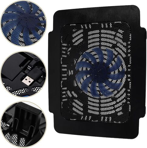 Laptop Cooling Pad with 15dBA Fans, Adjustable Multi Angle Plastic Black in Saudi Arabia