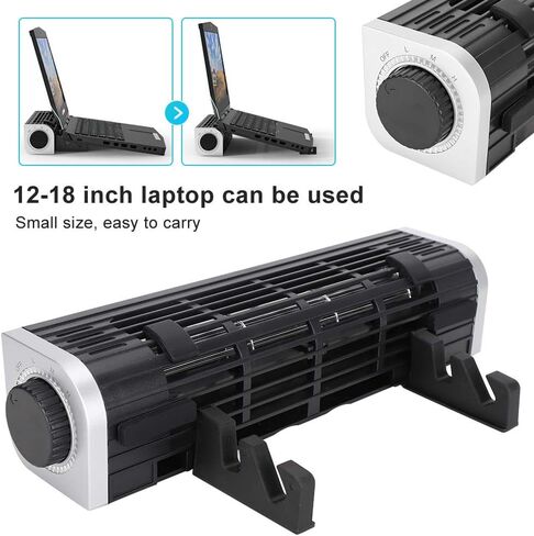 Laptop Cooler with Adjustable Stand, 3 Speed Adjustable Small Desk Fan for 12 18 Inch Tablet Laptop, USB Multi Function Laptop Cross Flow Turbine Cooling Fan in Saudi Arabia
