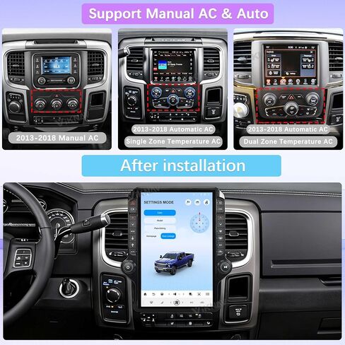 Android 14 Car Stereo for Dodge RAM 1500 2500 3500 2013-2018 Radio Screen Upgrade 14 inch Carplay Android Auto GPS Navigation (Black) in Saudi Arabia
