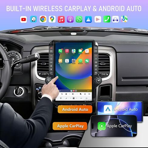 Android 14 Car Stereo for Dodge RAM 1500 2500 3500 2013-2018 Radio Screen Upgrade 14 inch Carplay Android Auto GPS Navigation (Black) in Saudi Arabia