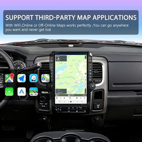 Android 14 Car Stereo for Dodge RAM 1500 2500 3500 2013-2018 Radio Screen Upgrade 14 inch Carplay Android Auto GPS Navigation (Black) in Saudi Arabia