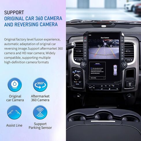 Android 14 Car Stereo for Dodge RAM 1500 2500 3500 2013-2018 Radio Screen Upgrade 14 inch Carplay Android Auto GPS Navigation (Black) in Saudi Arabia