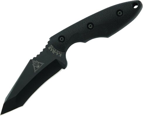 KA-BAR TDI Hinderer Hell Fire Fixed Blade Knife 3.563" Tanto Point 1095 Cro-Van Black Blade Ultramid Handle Black in Saudi Arabia