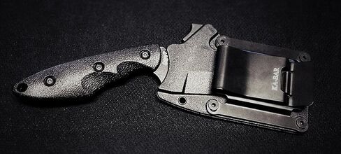KA-BAR TDI Hinderer Hell Fire Fixed Blade Knife 3.563" Tanto Point 1095 Cro-Van Black Blade Ultramid Handle Black in Saudi Arabia