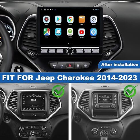 4G Network Radio for Jeep Cherokee Upgrade 2014-2023,Stereo Replacement,QLED Touch Screen,8core CPU,Carplay and Android Auto in Saudi Arabia